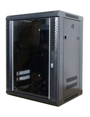 12U Wall Mount Network Server Cabinet Rack Enclosure Ventilation Door Lock Network Rack Black (Fully Assembled) 600mm