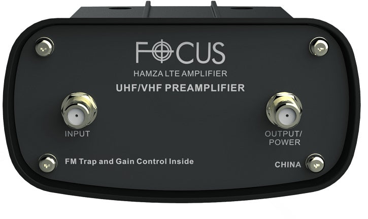 Focus Antennas Adjustable Gain Hamza Tv Antenna Amplifier with Built-In LTE Filter UHF/VHF/FM (HAMZA LTE-2)