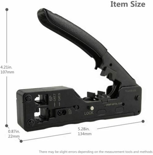 Network Crimping Tool For RJ45 RJ11 RJ12 Cat7 Cat6/6a Cat5/5e 6Pin 8Pin
