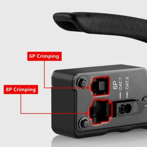 Network Crimping Tool For RJ45 RJ11 RJ12 Cat7 Cat6/6a Cat5/5e 6Pin 8Pin