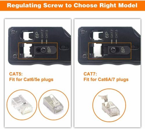 Network Crimping Tool For RJ45 RJ11 RJ12 Cat7 Cat6/6a Cat5/5e 6Pin 8Pin