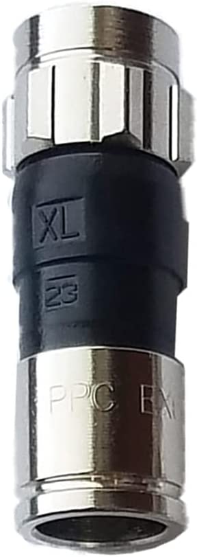 PPC EX6XLPLUS RG-6 Snap & Seal Outdoor Indoor Compression Connector, Enhanced for Cable TV Internet & Satellite TV  ( pack Of 10  Connectors )