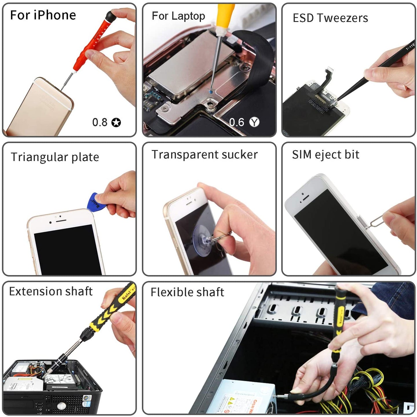 TOOL-KS-3801 Kaisi 38-Piece Magnetic Screwdriver Set Precision Toolkit – Electronics, Cellphone, Computer, Laptops & Tablets Repair Kit