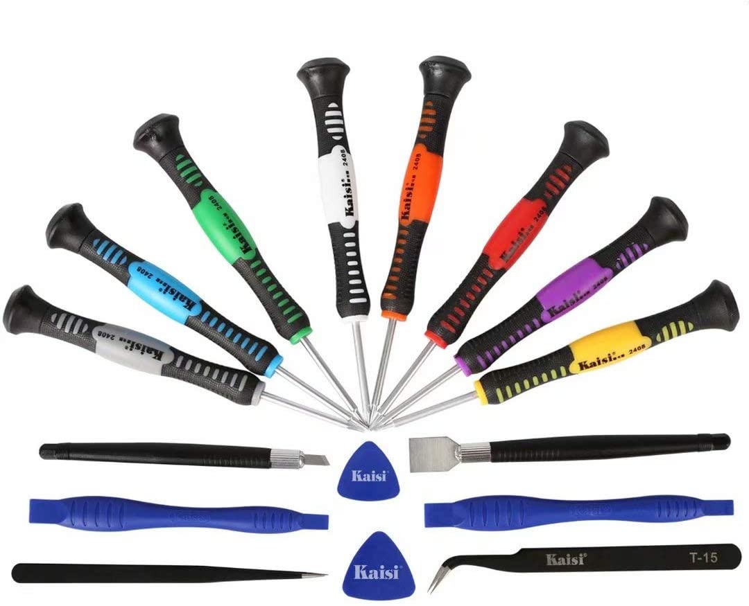 TOOL-KS-2408 Professional Electronics Repair Tool Kit with Phillips Flathead and Torx Star Magnetic Bit Compatible For iPhone, iMac, MacBook, Laptop, Tablet PC and More – 16 Piece