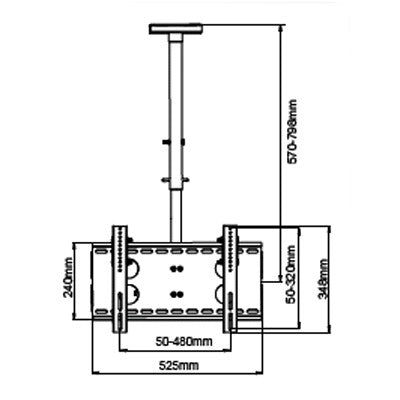 BEST Mounts 23-55 inch TV Ceiling Mount - Up to 100 lb (45 kg) (BCM-107)