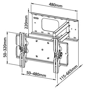 BEST 23-37 inch TV Articulating (Swinging) Wall Mount - Up to 100 lb (45 kg) (BEST-004-DMP)