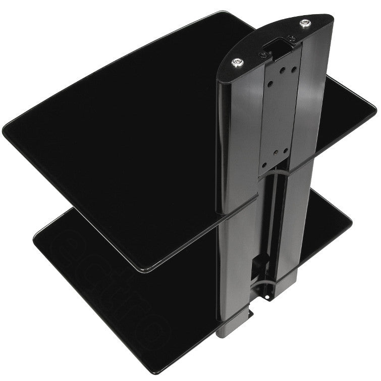 BEST 2-Tier DVD/Receiver/STB Wall Mount Glass Shelf Unit - Up to 44 lb (20 kg) (BEST-DVD-2)