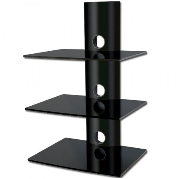 BEST 3-Tier DVD/Receiver/STB Wall Mount Glass Shelf Unit - Up to 66 lb (30 kg) (BEST-DVD-3)