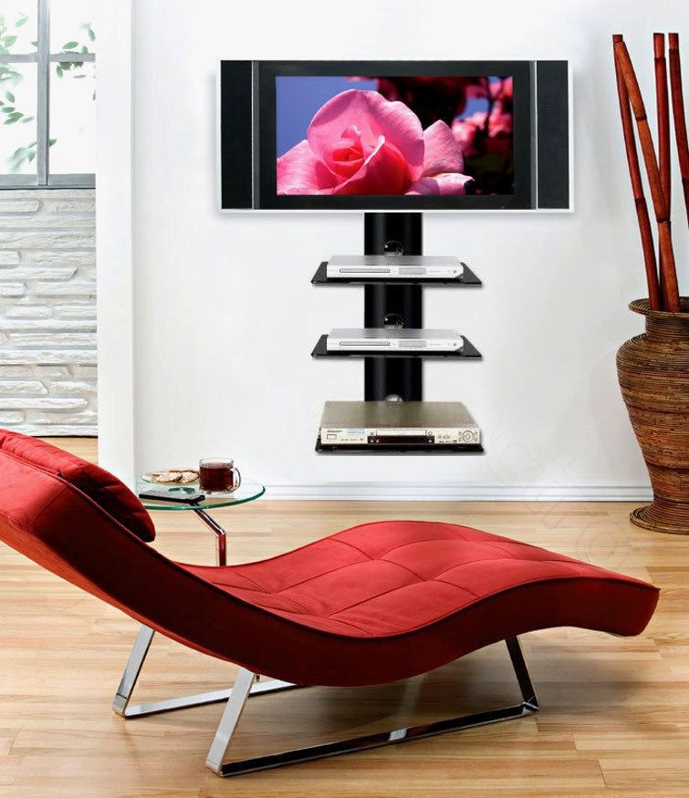 BEST 3-Tier DVD/Receiver/STB Wall Mount Glass Shelf Unit - Up to 66 lb (30 kg) (BEST-DVD-3)