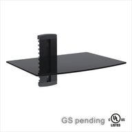 BEST DVD/Receiver/STB Wall Mount Glass Shelf Unit - Up to 18 lb (8 kg) (BEST-DVD-711)