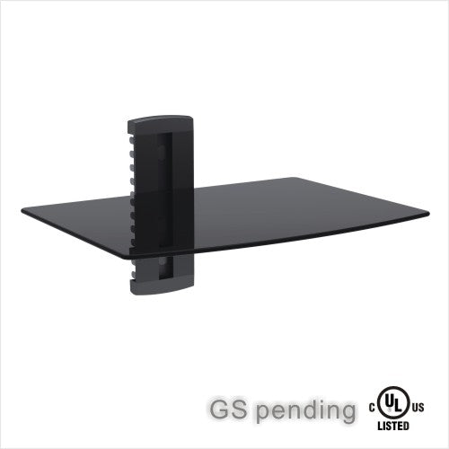 BEST DVD/Receiver/STB Wall Mount Glass Shelf Unit - Up to 18 lb (8 kg) (BEST-DVD-711)