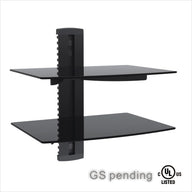 BEST 2-Tier DVD/Receiver/STB Wall Mount Glass Shelf Unit - Up to 18 lb (8 kg) (BEST-DVD-712)