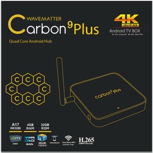 WaveMatter CARBON 9 Plus Android TV BOX - QUAD-CORE, 4K, 4GB RAM, 32GB STORAGE, KODI,802.11ac Dual band wifi