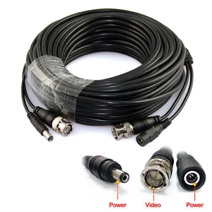 100 ft (30 m) CCTV Camera Extension Cable with Power with BNC Video and DC Power