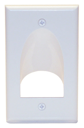 Flush to Inner Surface Bulk Wire Wall Plate (Single Gang, White)
