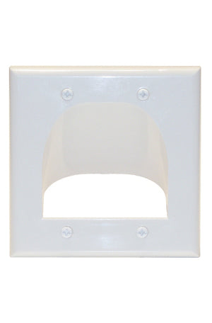 Flush to Inner Surface Bulk Wire Wall Plate (Double Gang, White)