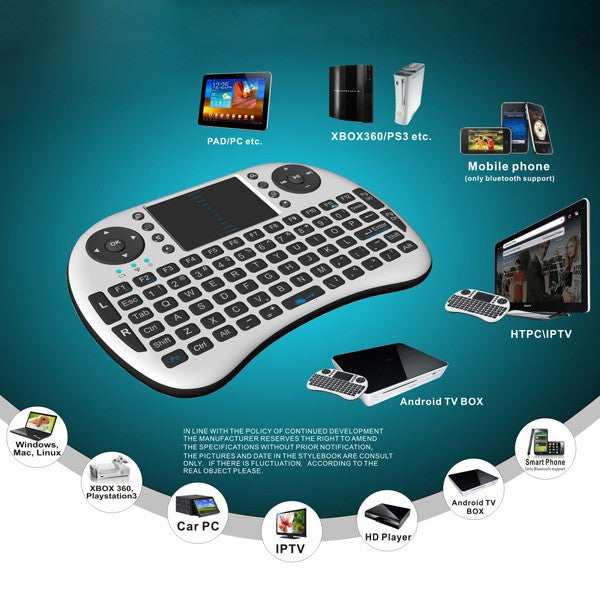 i8 Mini Wireless Keyboard and Trackpad (Android, Linux, Mac OS, Windows)
