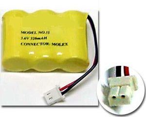 NI-CD 3 x 2/3AA Rechargeable Cordless Phone Battery - 3.6V 320mAh, Molex White Plug