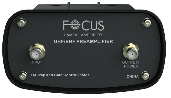 Focus Antennas Adjustable Gain Pre-amplifier UHF/VHF/FM (HAMZA BOOSTER-1515HD) Professional Outdoor TV Antenna Amplifier