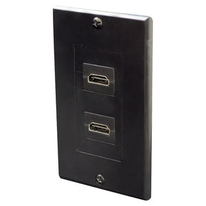 Dual HDMI Wall Plate with 90-Degree Exit Ports (Black)