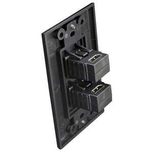 Dual HDMI Wall Plate with 90-Degree Exit Ports (Black)