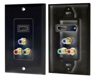 HDMI + 3 (RGB/RCA) Component Wall Plate (Black)