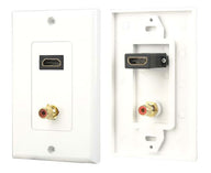 HDMI + Mono RCA Wall Plate (White)