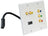Dual HDMI + 2 RCA + 3 RCA Wall Plate with Back Pigtail Plug (White)