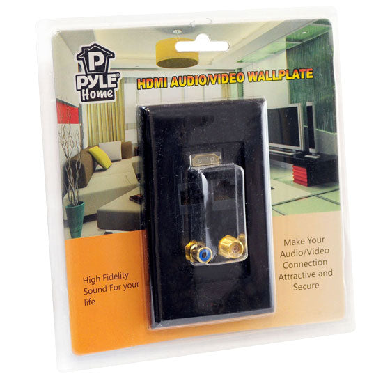 HDMI + Mono RCA Audio/Coaxial + Dual Ethernet Wall Plate (Black)