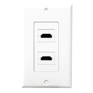 Dual HDMI Wall Plate with 90-Degree Exit Ports (White)