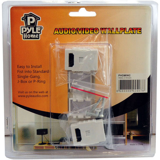 Dual HDMI Wall Plate with 90-Degree Exit Ports (White)
