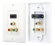 HDMI + 3 (RGB/RCA) Component Wall Plate (White)
