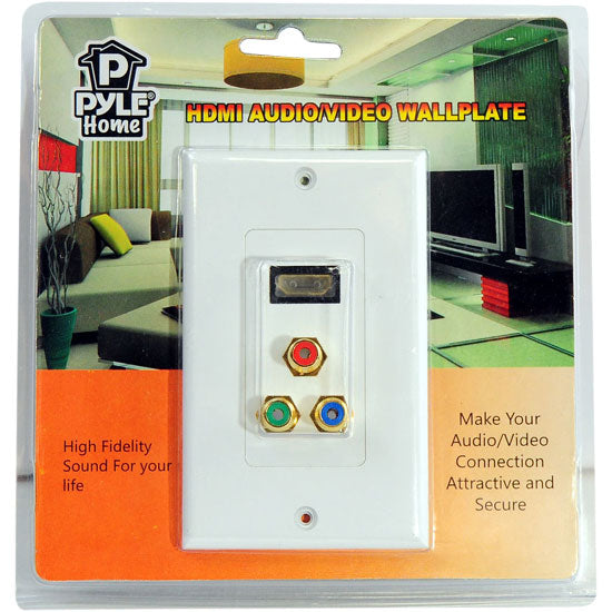 HDMI + 3 (RGB/RCA) Component Wall Plate (White)
