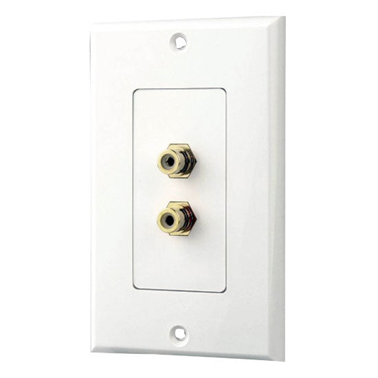 Dual Stereo RCA Wall Plate (White)
