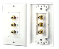 Triple RGB/RCA Component Wall Plate (White)
