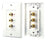 Triple RGB/RCA Component Wall Plate (White)
