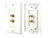 Dual Post Binding/Banana Plug Wall Plate for 1 Speaker (White)
