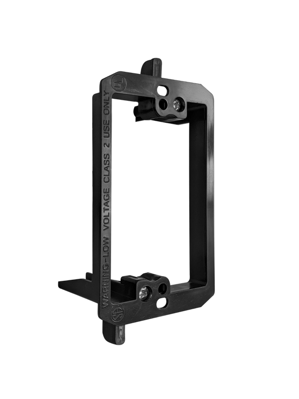 BestMounts 1-Gang Drywall Bracket Face Wall Plate Mount Mud Ring Low Voltage Mounting Bracket for Old Work, 1 Pack, Black