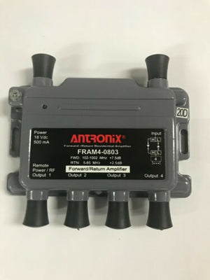 Antronix 4-Port Residential Amplifiers,+8dB forward gain, passive return, CamPort, power adaptor and power inserter included