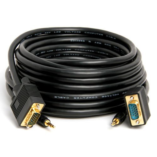 10 ft (3 m) VGA Monitor Cable with 3.5 mm RCA Audio