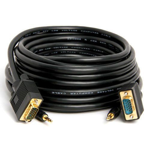 50 ft (15 m) VGA Monitor Cable with 3.5 mm RCA Audio