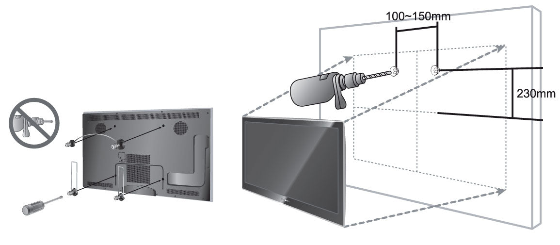 WMN1000B Compatible Hanging Wall Mount for Samsung Ultra-Thin 32-55 inch LED and Plasma TVs