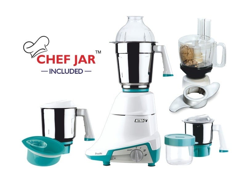 Preethi Nitro- 3 Jar Mixer Grinder 110-volt with Chef Jar Included